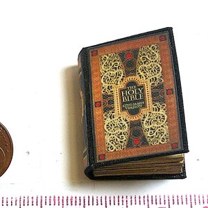 1252# Holy Bible - Replica der King James Version - Miniaturbuch - Puppenhaus - M1:12 - Wichtel