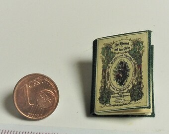 1116# Children Miniature Book of 1858 - "Im Himmel und auf der Erde" - Doll house miniature in scale 1/12