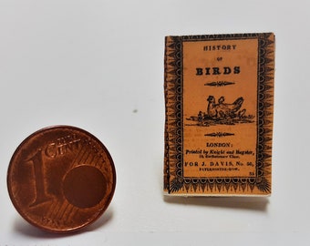 1227# Miniatur Buch History of Birds von 1825 - Puppenhaus - Puppenstube M1:12