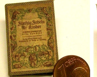 1118# Fabeln für Kinder - German childrens book - Doll house miniature in scale 1/12