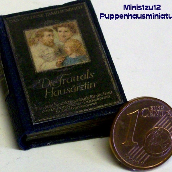 1001# Miniaturbook "Woman as family doctor 1920 - Doll house miniature in scale 1/12