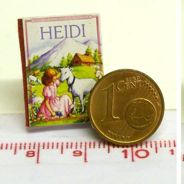 1124# German Childrens Book Heidi - Doll house miniature in scale 1/12