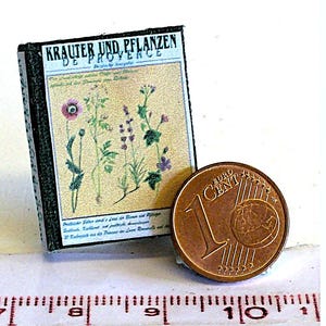 1008# Miniature book Herbs and Plants - Doll house miniature in scale 1/12