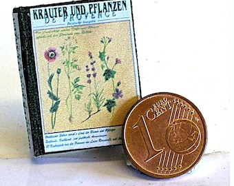 1008# Miniature book Herbs and Plants - Doll house miniature in scale 1/12