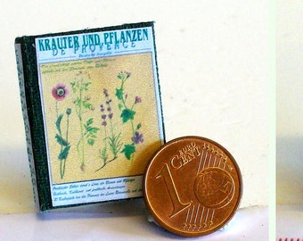 1008# Miniature book Herbs and Plants - Doll house miniature in scale 1/12