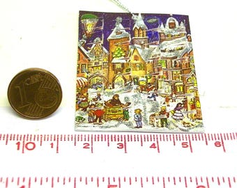 9004# Advent calendar with 24 doors or windows to open - Doll house miniature scale 1/12