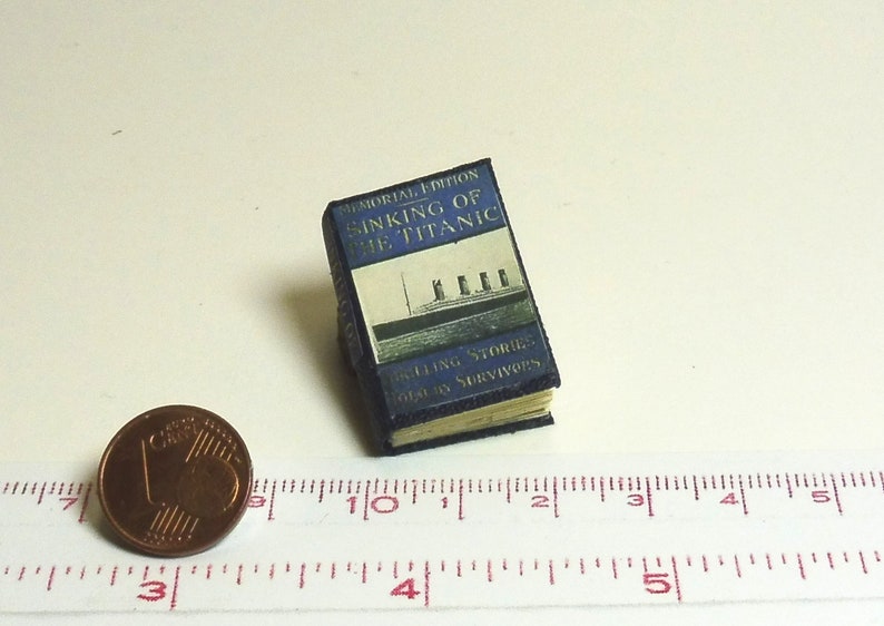 1210 Titanic Miniature book and Newspaper Doll house miniature in scale 1/12 image 1