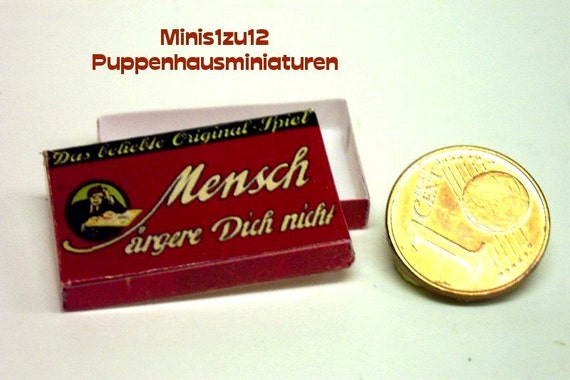 3103# Nostalgie-Spielekarton-Mensch-ärgere.. M 1zu12 Puppenhaus-Puppenstube