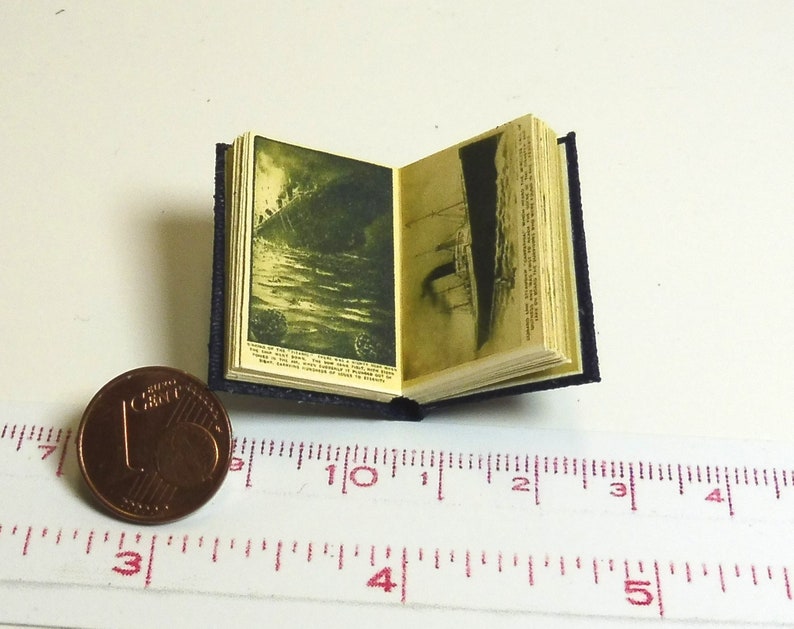 1210 Titanic Miniature book and Newspaper Doll house miniature in scale 1/12 image 3