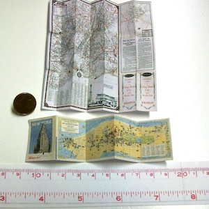 2703# Miniatuur New York picturale kaart en New York City kaart - Gnome, Poppenhuis - Poppenhuis - M1:12