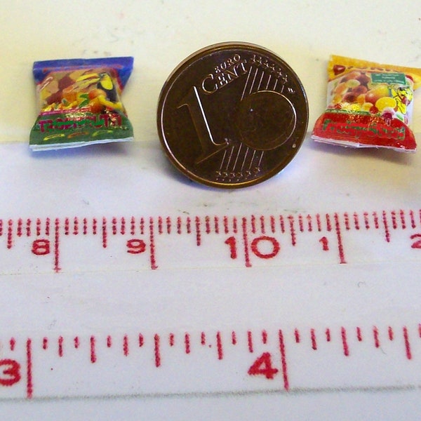 6017# 4 packs miniatures différents d'oursons gommeux - maison de poupée M1:12 - gnome