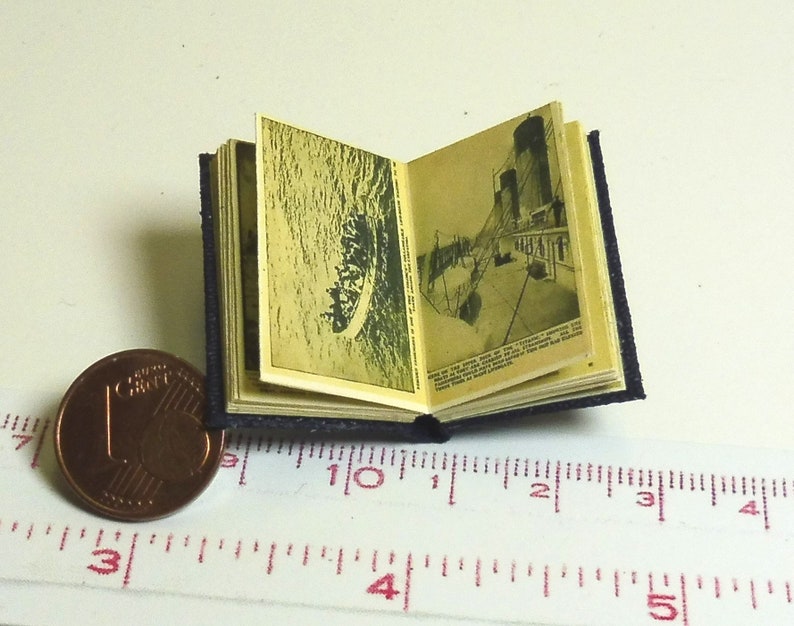 1210 Titanic Miniature book and Newspaper Doll house miniature in scale 1/12 image 4