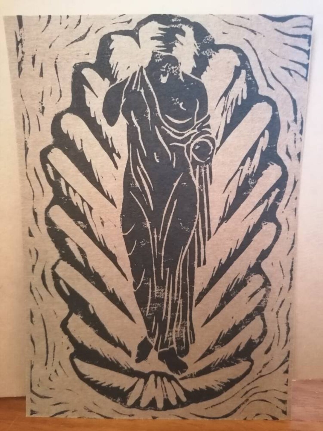 Goddess of Love Lino Print Card - Etsy
