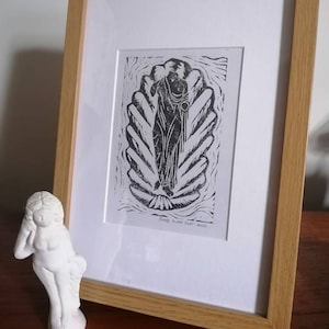 Goddess of Love Aphrodite Venus Lino Print