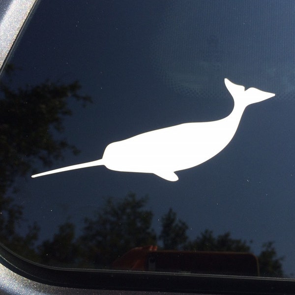 Narwhal car sticker vinyl narwhale whale water bottle mirror laptop decal