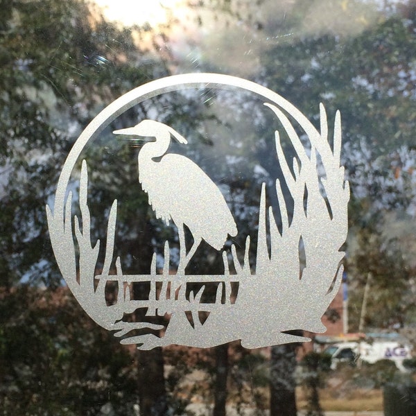 Heron stickers frosted vinyl glass visibility beautiful durable window shower sliding glass door bird safety decals nature etched glass