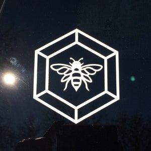 Honey bee sticker vinyl bumblebee honeycomb boho cottagecore style car laptop mirror decal