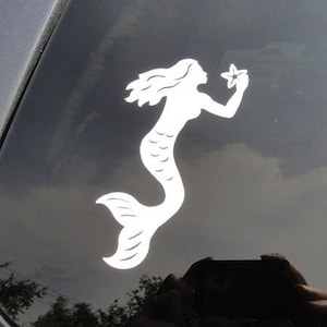 Mermaid car sticker cute boho mer maid vinyl decal laptop water bottle mirror decal