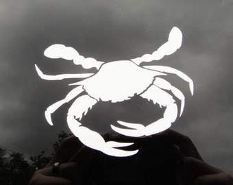 Crab car sticker vinyl laptop water bottle decal seafood fishing beach