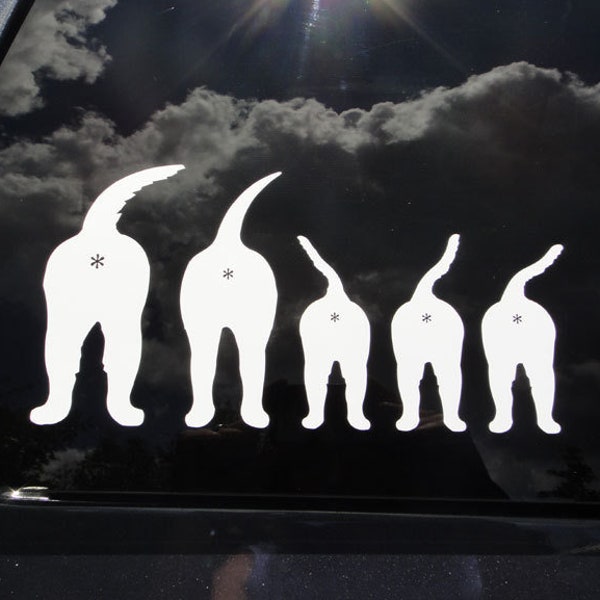 Dog Family car stickers funny vinyl decals dog butts