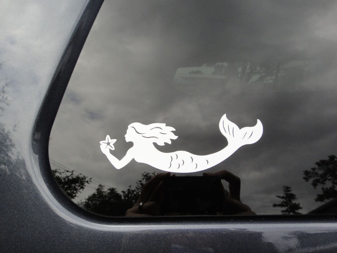 Mermaid Vinyl Sticker Decal Mirror Laptop Tablet Sticker Beach Ocean ...