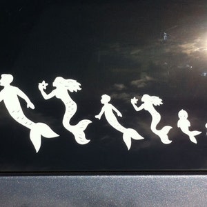 Mermaid Family car stickers 1 to 10 family members unique beach merman mercat merdog merbaby waterproof outdoor vinyl decals