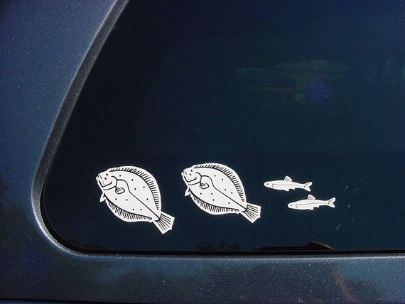 Flounder Family Car Stickers 2 to 8 Family Members. Unique Vinyl Decals, Fish  Fishing Fisherman Angler Minnow Waterproof Outdoor Saltwater 