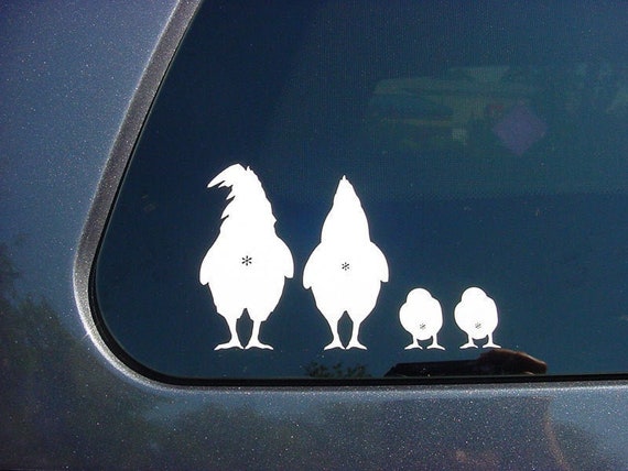 Autocollants de voiture de famille de poulet, autocollants de