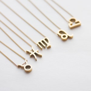 Zodiac Sign Necklace: 14k Gold Over Stainless Steel Birthday Gift