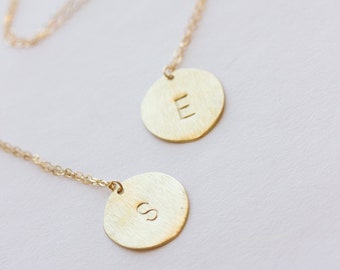 Long Personalized Necklace, Long Initial Necklace, Long Disc Pendant Necklace, Extra Long Necklace, Long Monogram Necklace, Layered Long