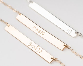 Name Bar Necklace • Personalized Name Necklace • Gold Filled Bar Necklace • Nameplate Necklace • Custom Name Bar Necklace • 0303NM