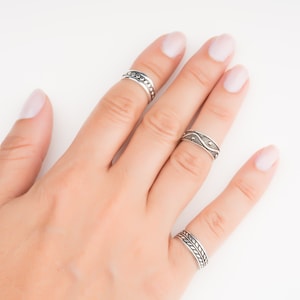 Sterling zilveren Midi ring, teen ring, voet sieraden, Sterling zilveren teen ring, Boho ring, Pinky ring, verstelbare Midi ring, 0078RM