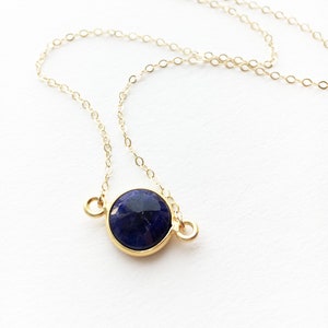 Sapphire Necklace • Gold Sapphire Necklace • September Birthstone necklace • Bridesmaid necklace • Blue Sapphire Necklace • Genuine Sapphire