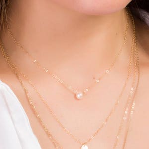 Freshwater Pearl Necklace, Wedding Gift for Bride, Single Pearl Necklace, Mother in Law Gift, Bridesmaid Pearl Necklace | 0274NM