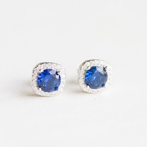 Sapphire Stud Earrings, Blue Sapphire Earrings, Something Blue Earrings, Bridal Earrings, Sister Earrings, Made of Honor Gift, Bride Gift