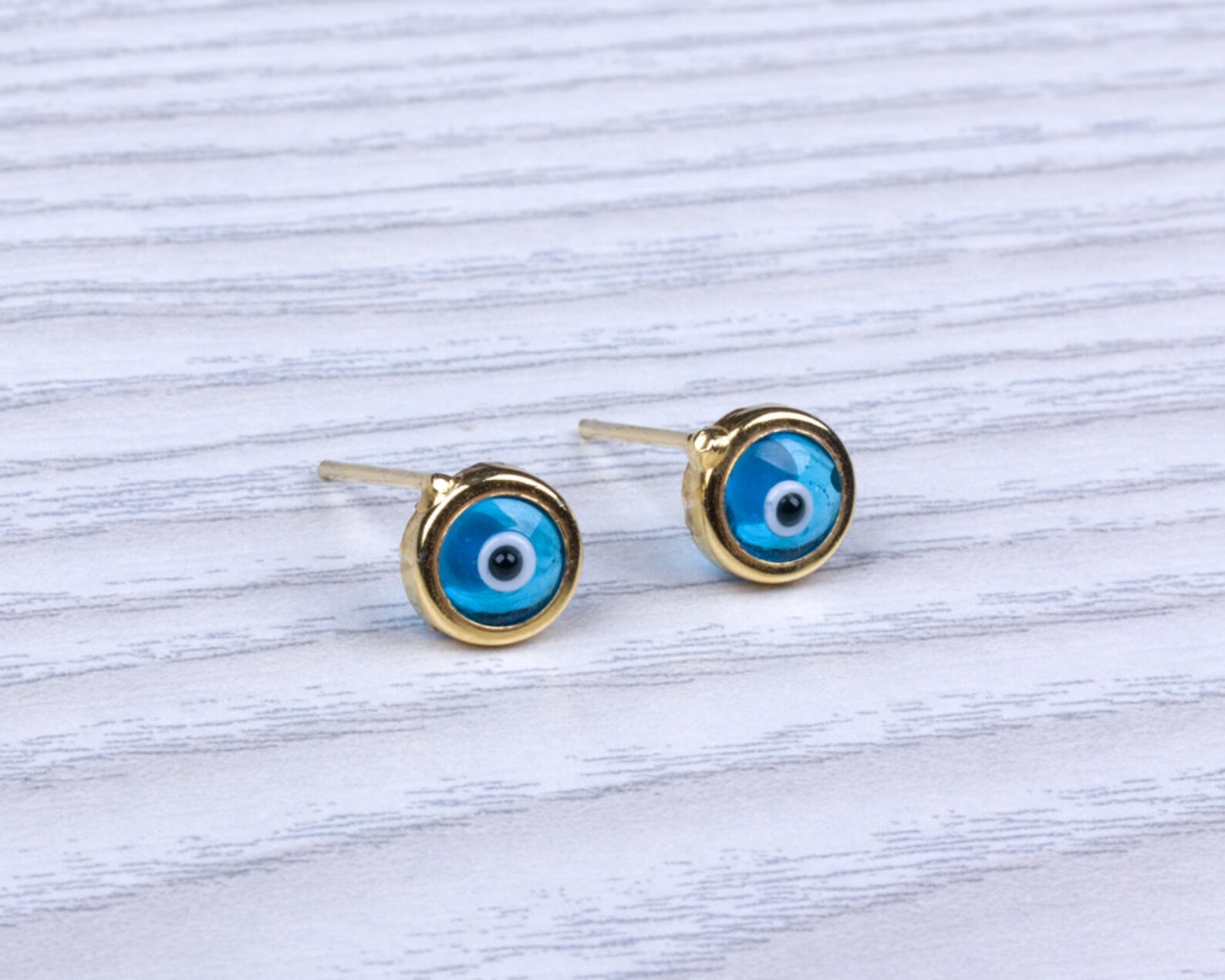 Evil Eye Earrings / Evil Eye Stud Earrings / Gold Stud Etsy