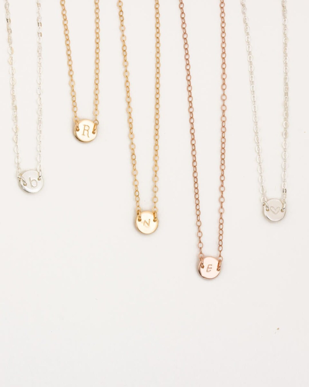 Initial Choker Necklace Personalized Disc Necklace in 14k - Etsy