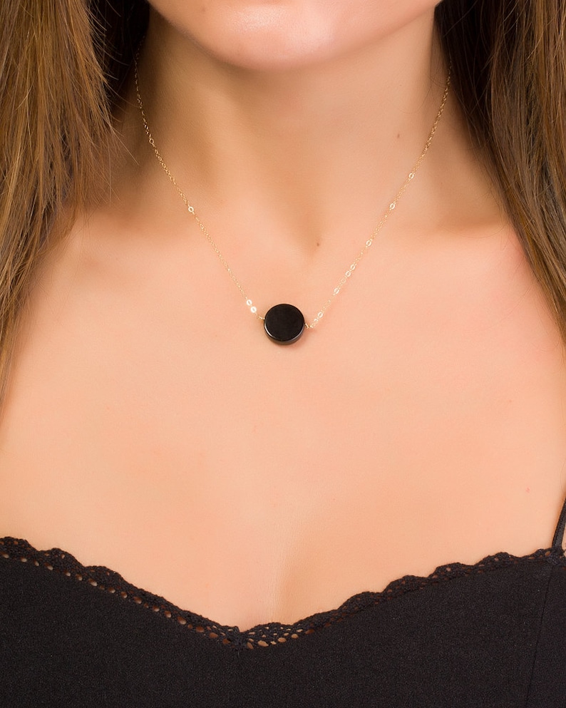 Black Onyx Necklace Onyx Necklace Black Gemstone Necklace Etsy