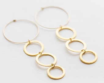 Long Gold Hoop Earrings, 14k gold filled Hoops, Extra Long Earrings, Gold Hoops, Long Chunky Earrings, Chunky Hoop Earrings, Christmas Gift