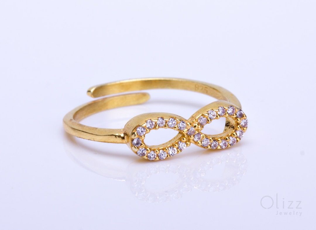Infinity Ring / Gold Stacking Rings / Gold Infinity Ring / Bridesmaid ...