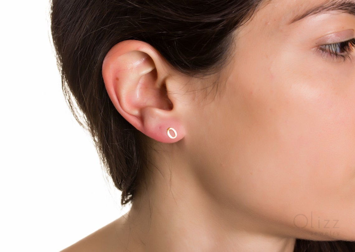 Initial Stud earrings Personalized Earrings Personalized Etsy