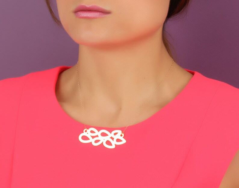 Leaf statement necklace tear drop statement necklace gold | Etsy