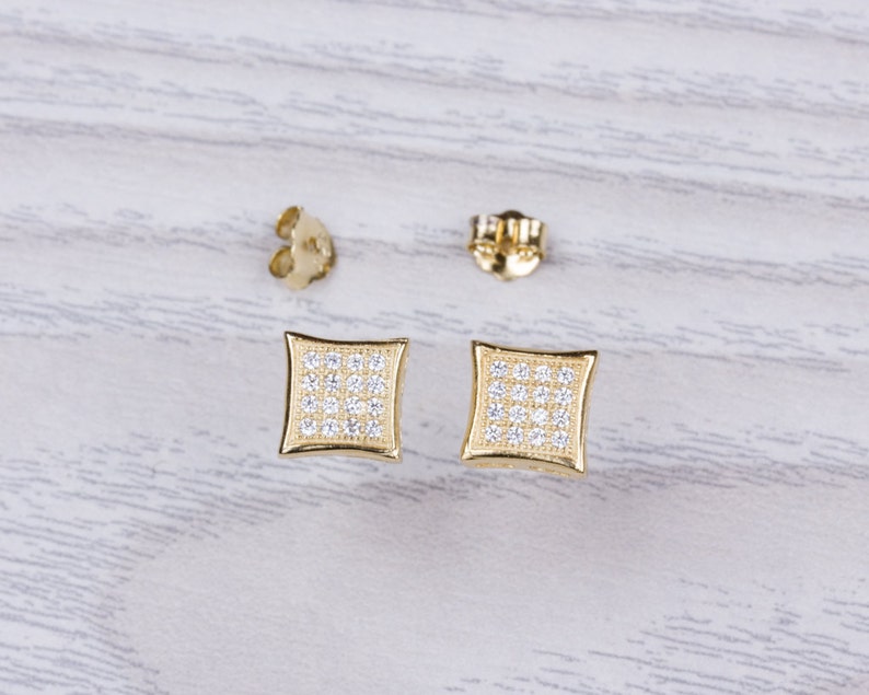 Geometric Stud Earrings / Minimalist Earrings / Diamond Shaped Etsy