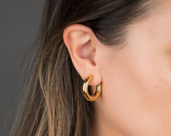 Heart Made of Gold Small Hoop Earrings for Women - 16mm Hoop Earrings -  India | Ubuy