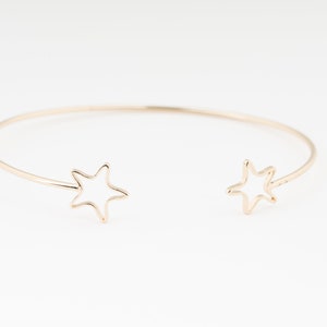 Star Cuff Bracelet, Star Bracelet, Star Cuff Bangle, Gold Bangle Bracelet, Stacking Bracelet, Stars Bracelet, Geometric Cuff, 0104BM