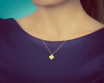 Gold Clover necklace / Rose gold clover necklace / Clover necklace / Good luck necklace / 14k gold filled / Silver Clover necklace