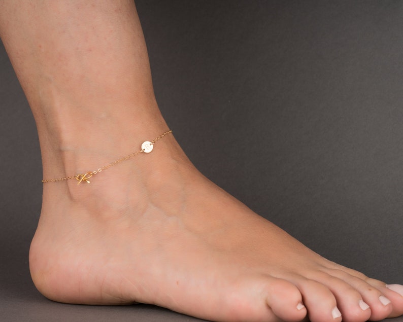 Personalized Anklet Initial Ankle Bracelet Gold Dainty Anklet Girly Anklet 0071AM Personalized Bridesmaid Gift