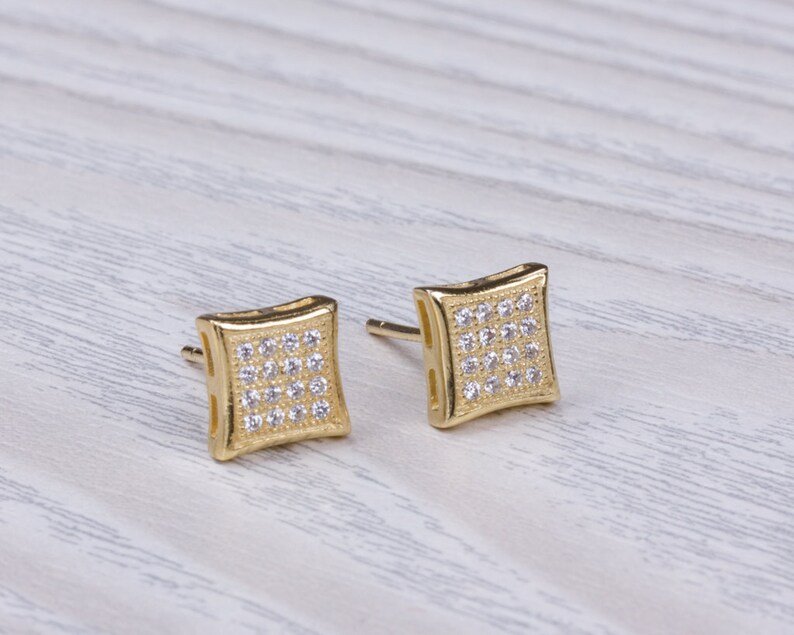 Geometric Stud Earrings / Minimalist Earrings / Diamond Shaped Etsy
