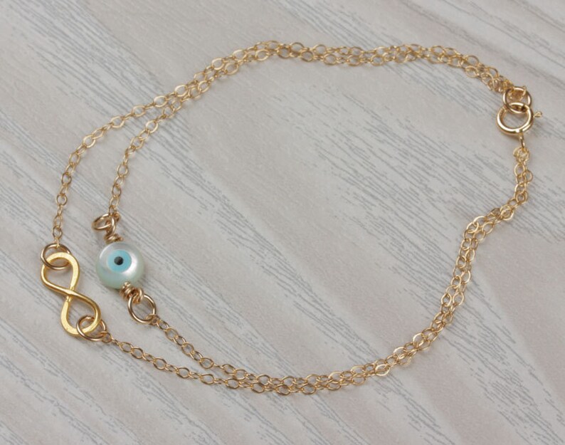 Gold evil eye bracelet double infinity bracelet evil eye Etsy