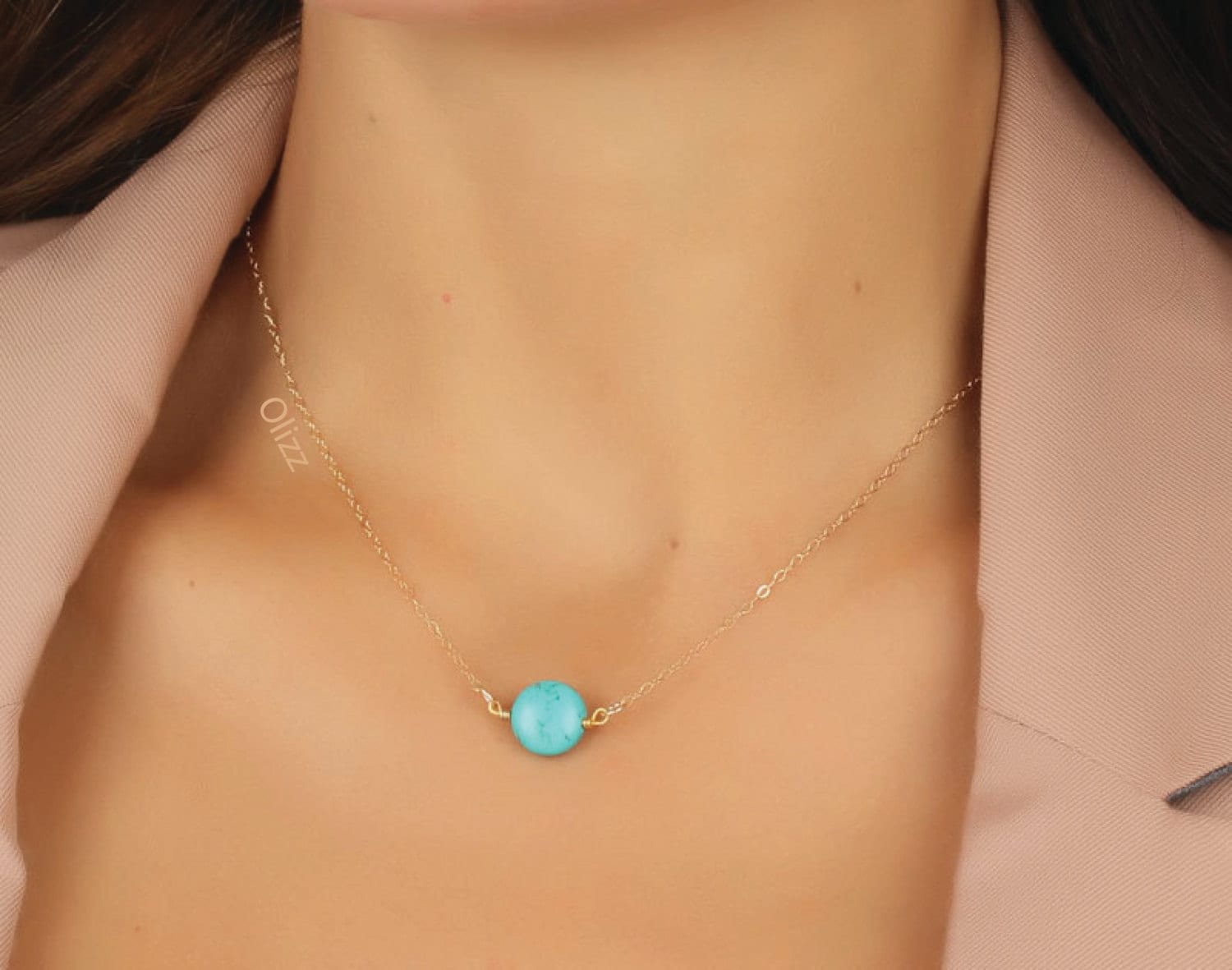 Turquoise Necklace Gold Turquoise Necklace Bridesmaid Etsy